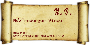 Nürnberger Vince névjegykártya