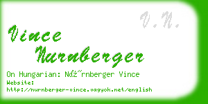 vince nurnberger business card